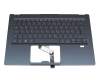 05204E93K201 Original Acer Tastatur inkl. Topcase DE (deutsch) blau/blau mit Backlight