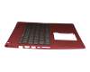 0KN1-232GE22 Original Pega Tastatur inkl. Topcase DE (deutsch) schwarz/rot mit Backlight