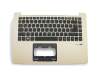 0NK1-092GE13 Original Acer Tastatur inkl. Topcase DE (deutsch) schwarz/gold mit Backlight