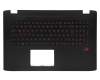 Tastatur inkl. Topcase DE (deutsch) schwarz/schwarz mit Backlight original für Asus ROG GL752VW-T4079T