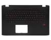 Tastatur inkl. Topcase DE (deutsch) schwarz/schwarz mit Backlight original für Asus ROG GL752VW-T4004T