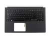 Tastatur inkl. Topcase DE (deutsch) schwarz/schwarz mit Backlight original für Acer Aspire V 15 Nitro (VN7-591G)