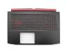 Tastatur inkl. Topcase DE (deutsch) schwarz/schwarz mit Backlight (Nvidia 1050) original für Acer Nitro 5 (AN515-42)