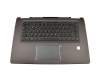 Tastatur inkl. Topcase DE (deutsch) schwarz/grau mit Backlight original für Lenovo Yoga 710-15IKB (80V5000JRK)