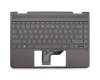 Tastatur inkl. Topcase DE (deutsch) grau/grau mit Backlight original für HP Spectre x360 13-ac000