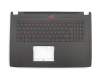 Tastatur inkl. Topcase DE (deutsch) schwarz/schwarz mit Backlight original für Asus ROG Strix GL702ZC