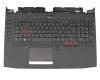 Tastatur inkl. Topcase DE (deutsch) schwarz/schwarz mit Backlight original für Acer Predator 17 X (GX-792)