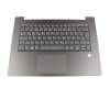 5CB0Q64414 Original Lenovo Tastatur inkl. Topcase DE (deutsch) grau/grau für Fingerprint-Scanner