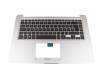 Tastatur inkl. Topcase DE (deutsch) schwarz/silber mit Backlight original für Asus VivoBook R520UF