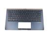 NSK-WU0LN Original Darfon Tastatur inkl. Topcase DE (deutsch) schwarz/blau mit Backlight