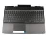 Tastatur inkl. Topcase DE (deutsch) schwarz/schwarz mit Backlight original für HP Omen 15-dc0015ng (4PR88EA)