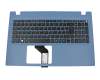 Tastatur inkl. Topcase DE (deutsch) schwarz/blau original für Acer Aspire E5-573-31UG