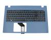 Tastatur inkl. Topcase DE (deutsch) schwarz/blau original für Acer Aspire E5-573-54KY