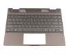 Tastatur inkl. Topcase DE (deutsch) schwarz/grau mit Backlight original für HP Envy x360 13-ag0000