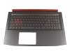 Tastatur inkl. Topcase DE (deutsch) schwarz/rot/schwarz mit Backlight (Nvidia 1050) original für Acer Nitro 5 (AN515-42)