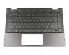 Tastatur inkl. Topcase DE (deutsch) schwarz/schwarz mit Backlight original für HP Pavilion x360 14-cd0101ng (4MX99EA)