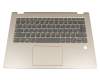 Tastatur inkl. Topcase DE (deutsch) grau/gold mit Backlight original für Lenovo Yoga 520-14IKB (80X8009FGE)