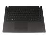 Tastatur inkl. Topcase DE (deutsch) schwarz/schwarz mit Backlight original für Acer TravelMate P2410-G2-M