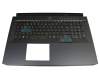 Tastatur inkl. Topcase DE (deutsch) schwarz/schwarz mit Backlight original für Acer Predator Helios 500 (PH517-51)