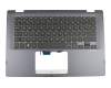 Tastatur inkl. Topcase DE (deutsch) schwarz/blau mit Backlight original für Asus VivoBook Flip 14 TP412UA