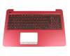 Tastatur inkl. Topcase DE (deutsch) schwarz/rot original für Asus R558UQ