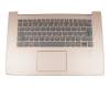 Tastatur inkl. Topcase DE (deutsch) grau/kupfer mit Backlight original für Lenovo IdeaPad 530S-15IKB (81EV)