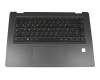 Tastatur inkl. Topcase DE (deutsch) schwarz/schwarz mit Backlight mit Aussparung für FingerPrint-Reader original für Lenovo Yoga 510-14ISK (80S700K9GE)