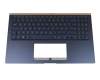 Tastatur inkl. Topcase DE (deutsch) blau/blau mit Backlight original für Asus ZenBook 15 UX534FTC
