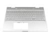 Tastatur inkl. Topcase DE (deutsch) silber/silber mit Backlight original für HP Envy x360 15-cn0701ng (4TX98EA)