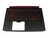 Tastatur inkl. Topcase DE (deutsch) schwarz/schwarz/rot mit Backlight original für Acer Nitro 5 (AN515-54)