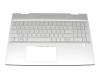 Tastatur inkl. Topcase DE (deutsch) silber/silber mit Backlight (DIS) original für HP Envy x360 15-dr0206ng (7KE21EA)