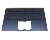 Tastatur inkl. Topcase DE (deutsch) blau/blau mit Backlight original für Asus ZenBook 15 UX533FTC