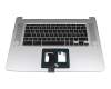 Tastatur inkl. Topcase DE (deutsch) schwarz/silber mit Backlight original für Acer Chromebook 15 (CB515-1HT)