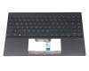 Tastatur inkl. Topcase DE (deutsch) schwarz/schwarz mit Backlight original für Asus ZenBook 14 UM425IA