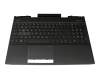 Tastatur inkl. Topcase CH (schweiz) schwarz/schwarz mit Backlight original für HP Omen 15-dc0311ng (5CQ42EA)