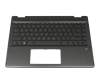 Tastatur inkl. Topcase DE (deutsch) schwarz/schwarz mit Backlight original für HP Pavilion x360 14-dh0900