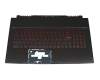 Tastatur inkl. Topcase DE (deutsch) schwarz/rot/schwarz mit Backlight original für MSI GF75 Thin 10SDR/10SDK (MS-17F3)
