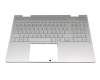 Tastatur inkl. Topcase DE (deutsch) silber/silber mit Backlight (DSC Grafik) original für HP Envy x360 15-ed1000