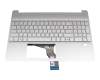 Tastatur inkl. Topcase DE (deutsch) silber/silber mit Backlight original für HP 15s-fq2000