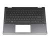 Tastatur inkl. Topcase DE (deutsch) schwarz/schwarz mit Backlight original für HP Pavilion x360 14-dh0003ng (6EZ61EA)