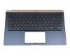 Tastatur inkl. Topcase DE (deutsch) schwarz/blau mit Backlight original für Asus ZenBook 14 UX433FA
