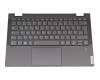 Tastatur inkl. Topcase DE (deutsch) grau/grau mit Backlight original für Lenovo Yoga C640-13IML (81UE)