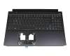 Tastatur inkl. Topcase DE (deutsch) schwarz/schwarz mit Backlight (Anschlusskabel 16mm) original für Acer Predator Helios 300 (PH315-53)