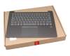 5CB0R11734 Original Lenovo Tastatur inkl. Topcase DE (deutsch) grau/grau mit Backlight (fingerprint)