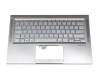 Tastatur inkl. Topcase DE (deutsch) silber/silber mit Backlight original für Asus ZenBook 14 UM431DA