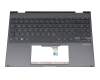 Tastatur inkl. Topcase DE (deutsch) schwarz/schwarz mit Backlight original für Asus ZenBook Flip S13 UX371EA