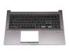 Tastatur inkl. Topcase DE (deutsch) schwarz/grau mit Backlight original für Asus VivoBook S15 S533FA