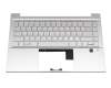 Tastatur inkl. Topcase DE (deutsch) silber/silber mit Backlight original für HP Pavilion 14-dv0000ng