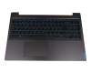 Tastatur inkl. Topcase PO (portugiesisch) schwarz/blau/schwarz mit Backlight original für Lenovo IdeaPad L340-15IRH (81LK)