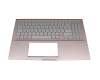 Tastatur inkl. Topcase DE (deutsch) silber/pink mit Backlight original für Asus VivoBook S15 S532FA